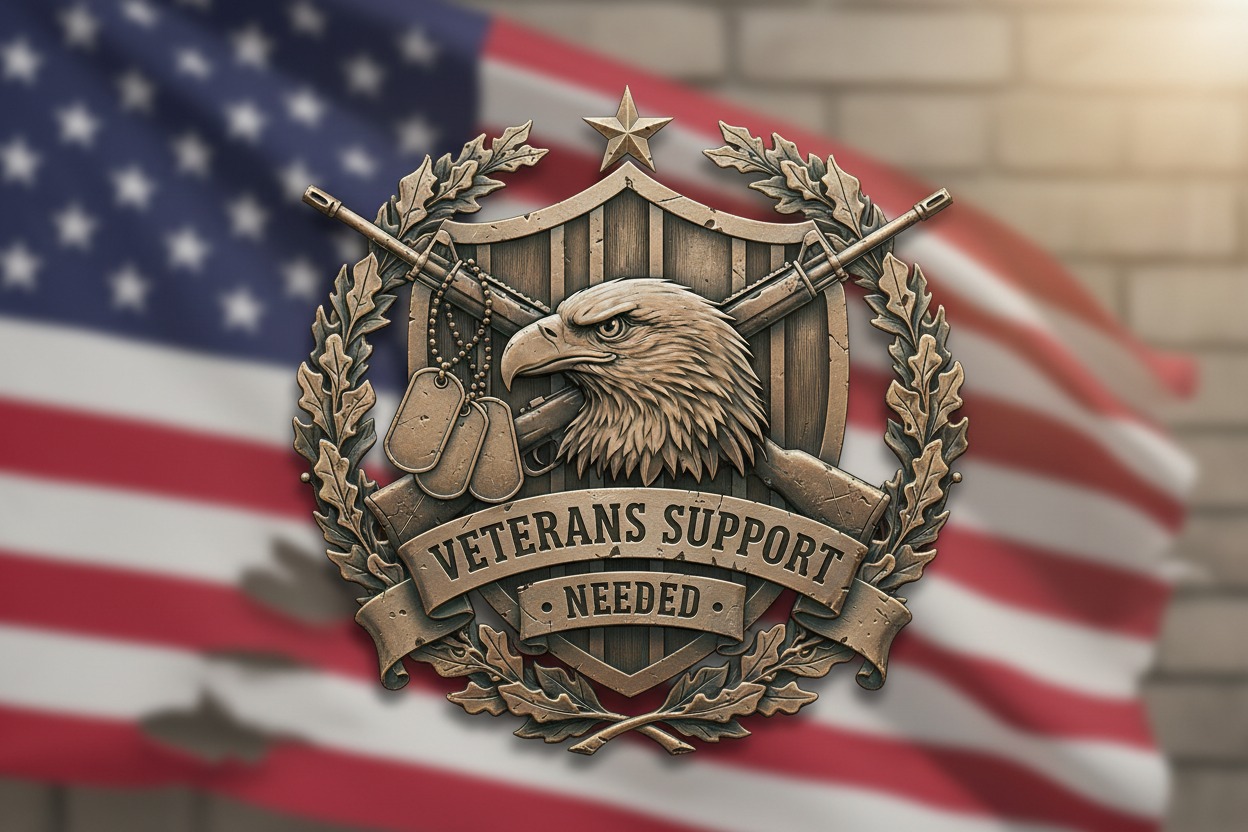Veterans support needed symbol